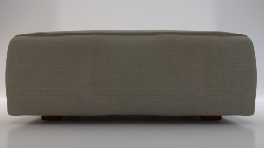 Heritage Papyrus Fabric Ottoman Bench Low-poly 3D model_2