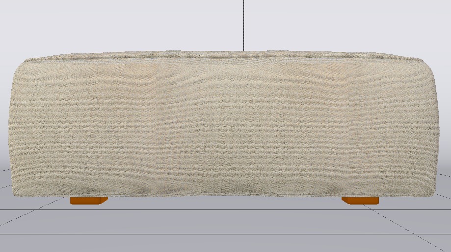 Heritage Papyrus Fabric Ottoman Bench Low-poly 3D model_8