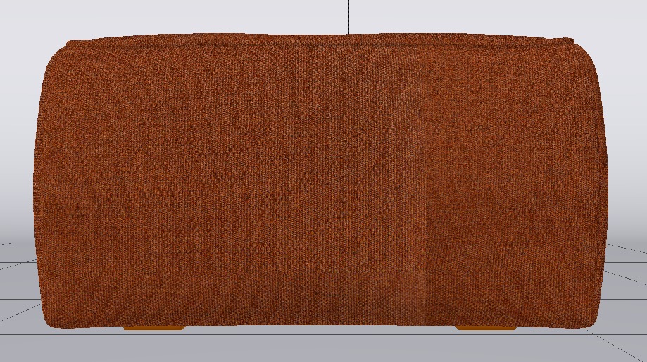 Heritage Rust Fabric Ottoman Bench Low-poly 3D model_9