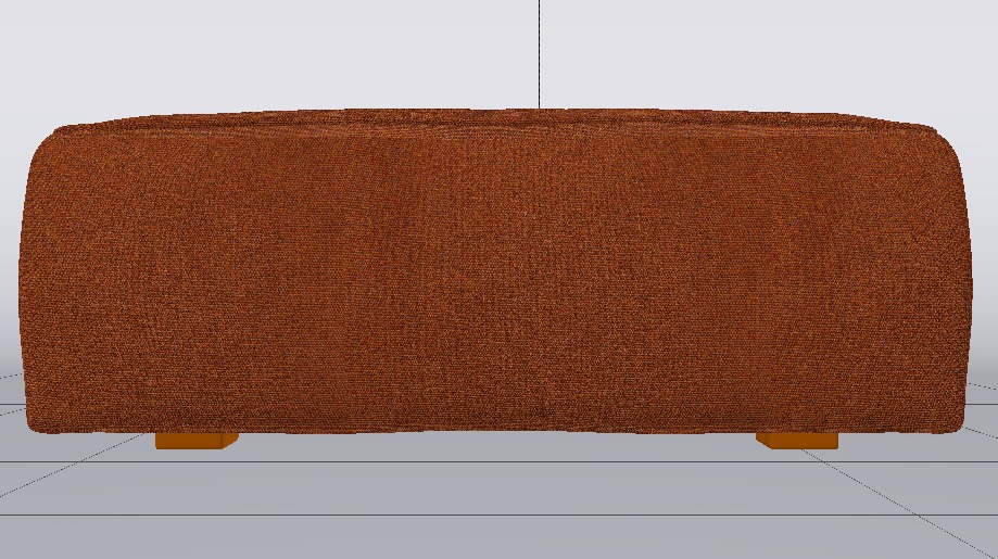Heritage Rust Fabric Ottoman Bench Low-poly 3D model_8