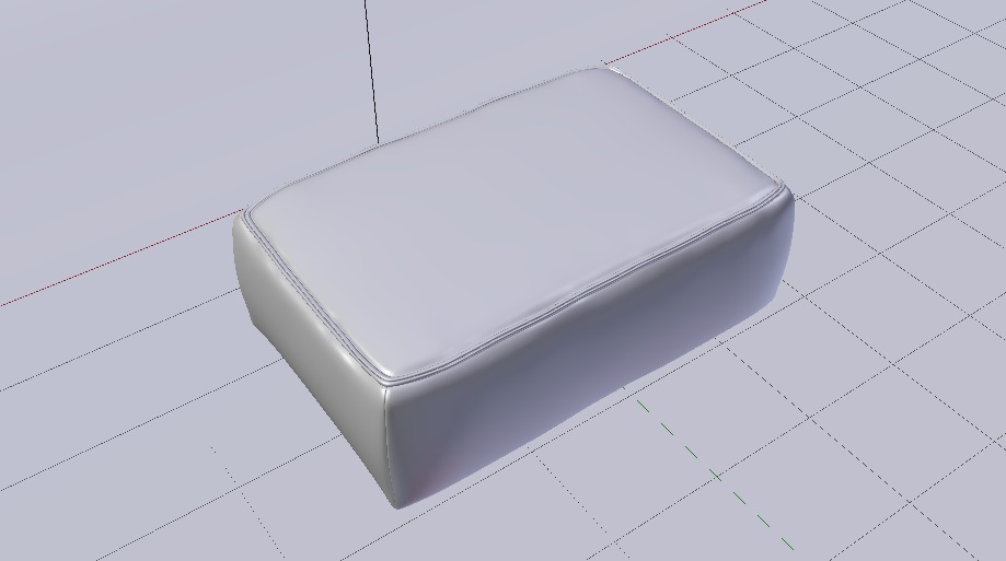 Heritage Rust Fabric Ottoman Bench Low-poly 3D model_18