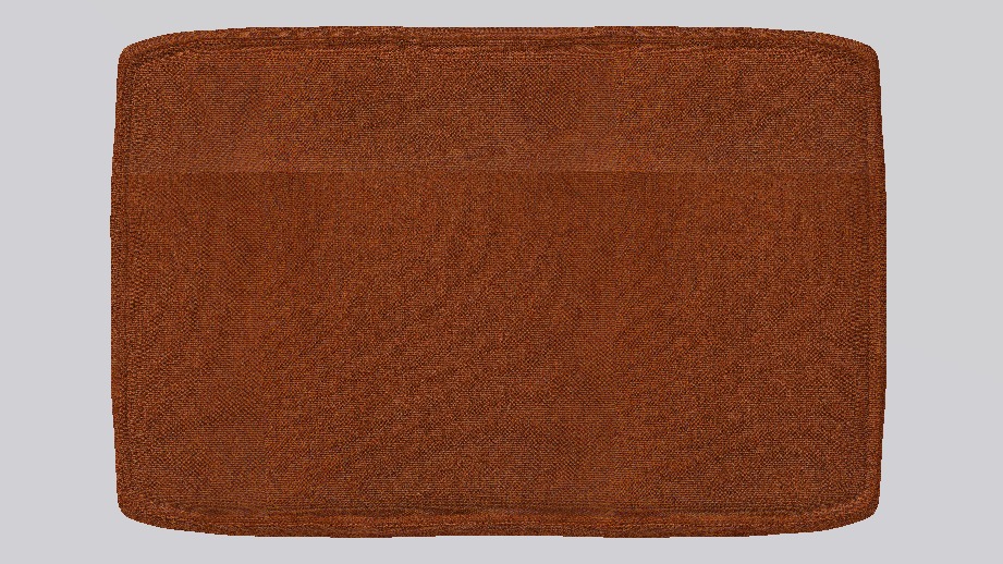 Heritage Rust Fabric Ottoman Bench Low-poly 3D model_10