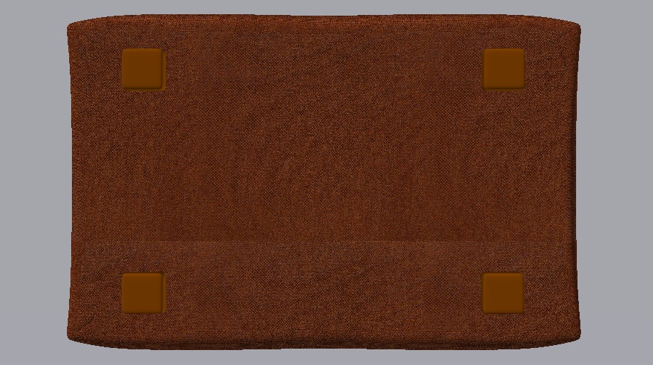 Heritage Rust Fabric Ottoman Bench Low-poly 3D model_17