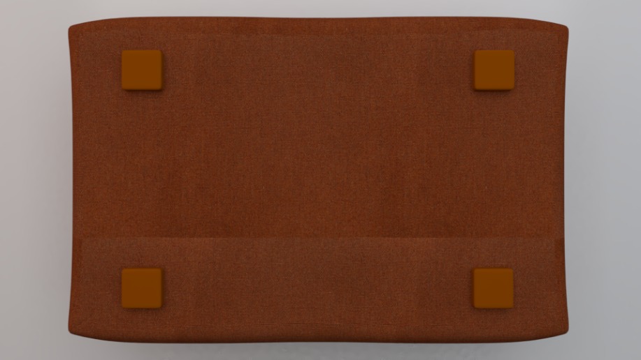 Heritage Rust Fabric Ottoman Bench Low-poly 3D model_5