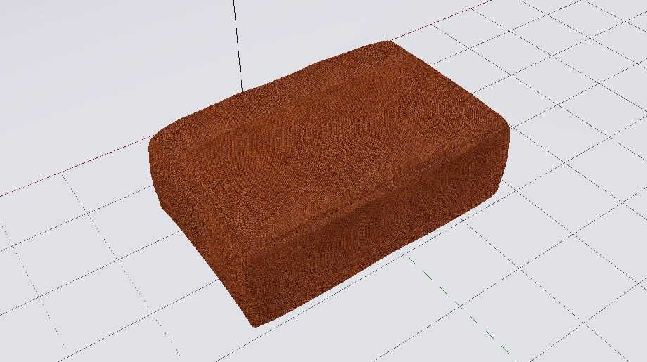 Heritage Rust Fabric Ottoman Bench Low-poly 3D model_6