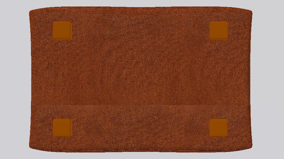 Heritage Rust Fabric Ottoman Bench Low-poly 3D model_11