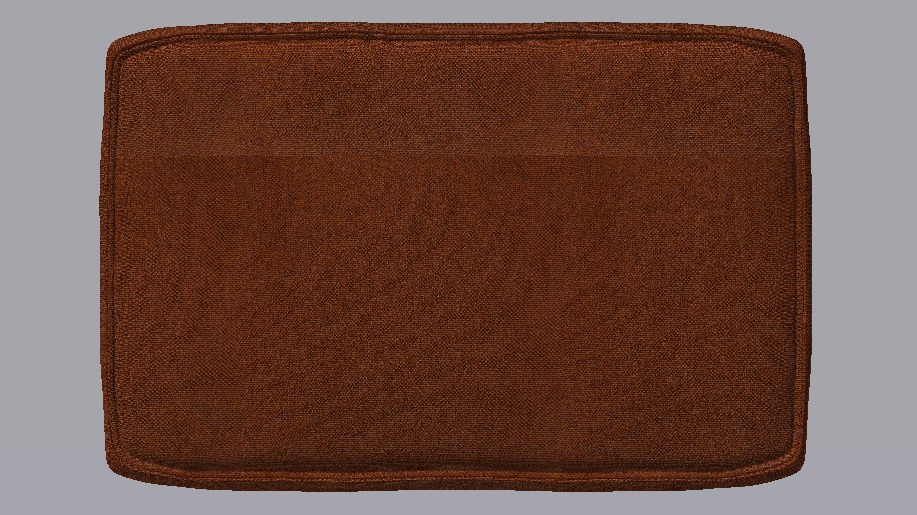 Heritage Rust Fabric Ottoman Bench Low-poly 3D model_16