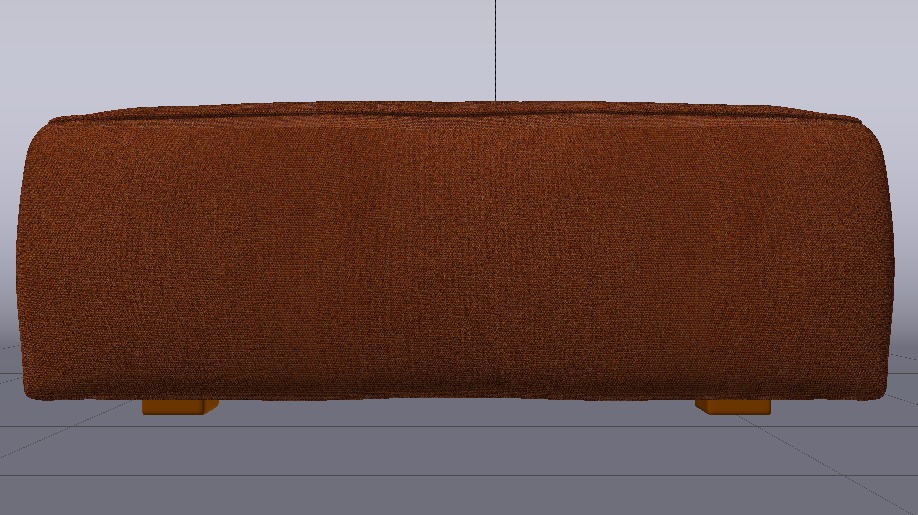 Heritage Rust Fabric Ottoman Bench Low-poly 3D model_14