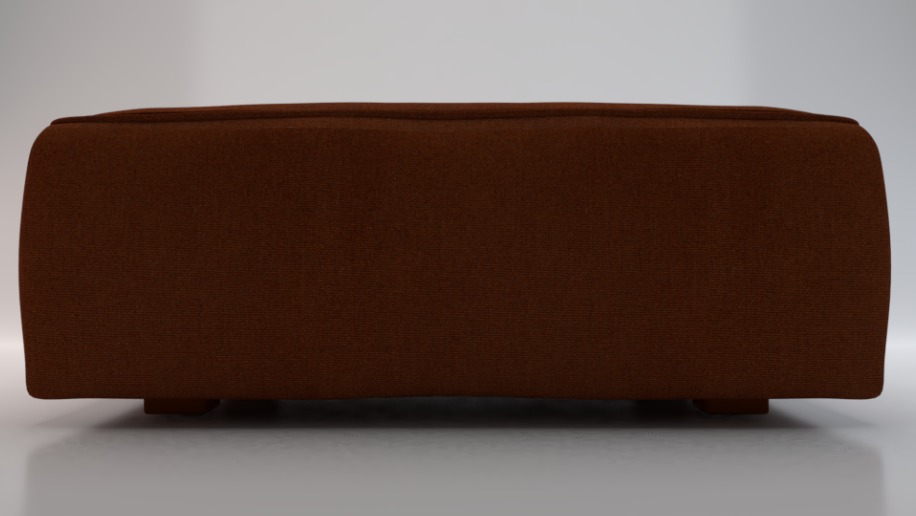 Heritage Rust Fabric Ottoman Bench Low-poly 3D model_2