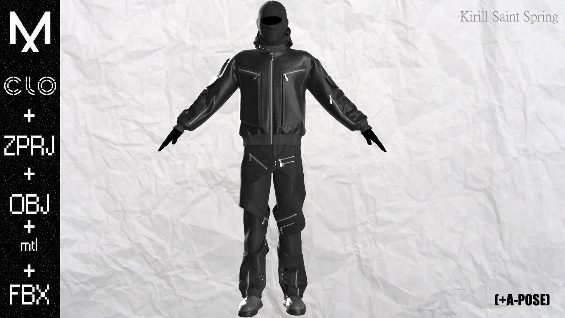 Urban Outfit MaleMarvelous designer Clo3d OBJ mtl FBX ZPRJ 3D model_8