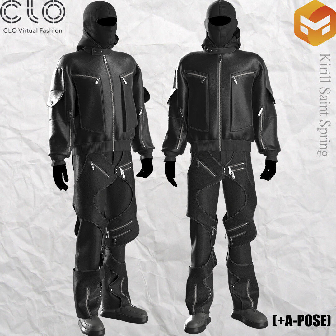 Urban Outfit MaleMarvelous designer Clo3d OBJ mtl FBX ZPRJ 3D model_1