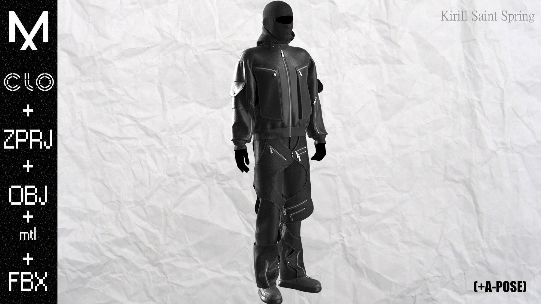 Urban Outfit MaleMarvelous designer Clo3d OBJ mtl FBX ZPRJ 3D model_4