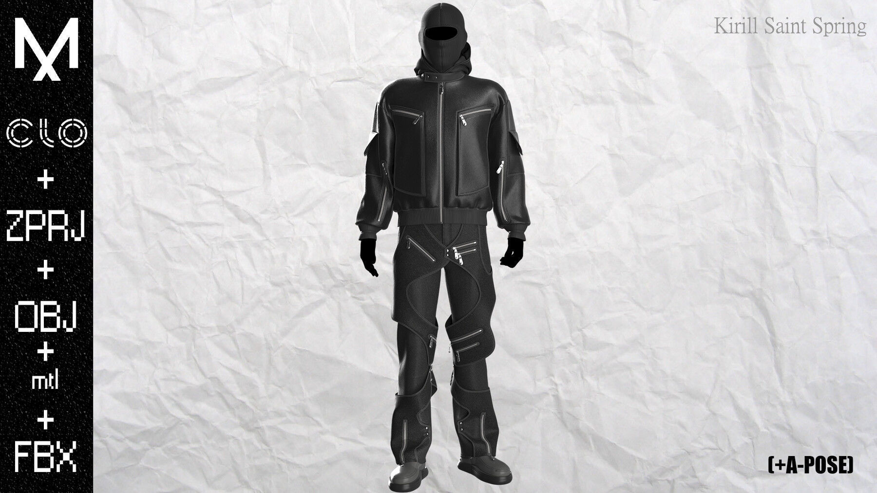 Urban Outfit MaleMarvelous designer Clo3d OBJ mtl FBX ZPRJ 3D model_2