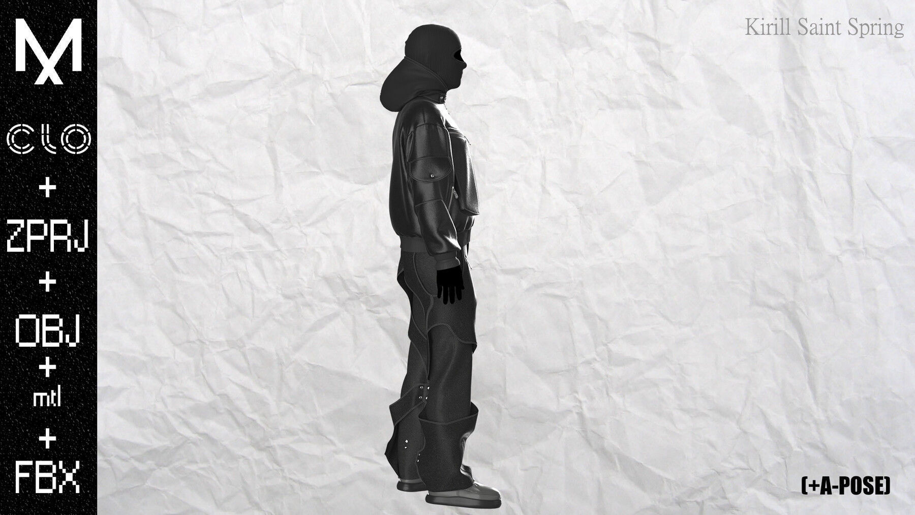 Urban Outfit MaleMarvelous designer Clo3d OBJ mtl FBX ZPRJ 3D model_7