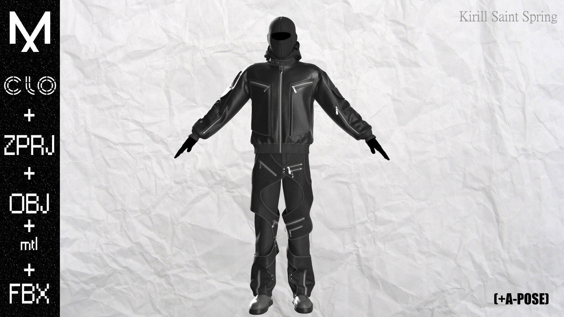 Urban Outfit MaleMarvelous designer Clo3d OBJ mtl FBX ZPRJ 3D model_9