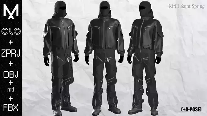 Urban Outfit MaleMarvelous designer Clo3d OBJ mtl FBX ZPRJ