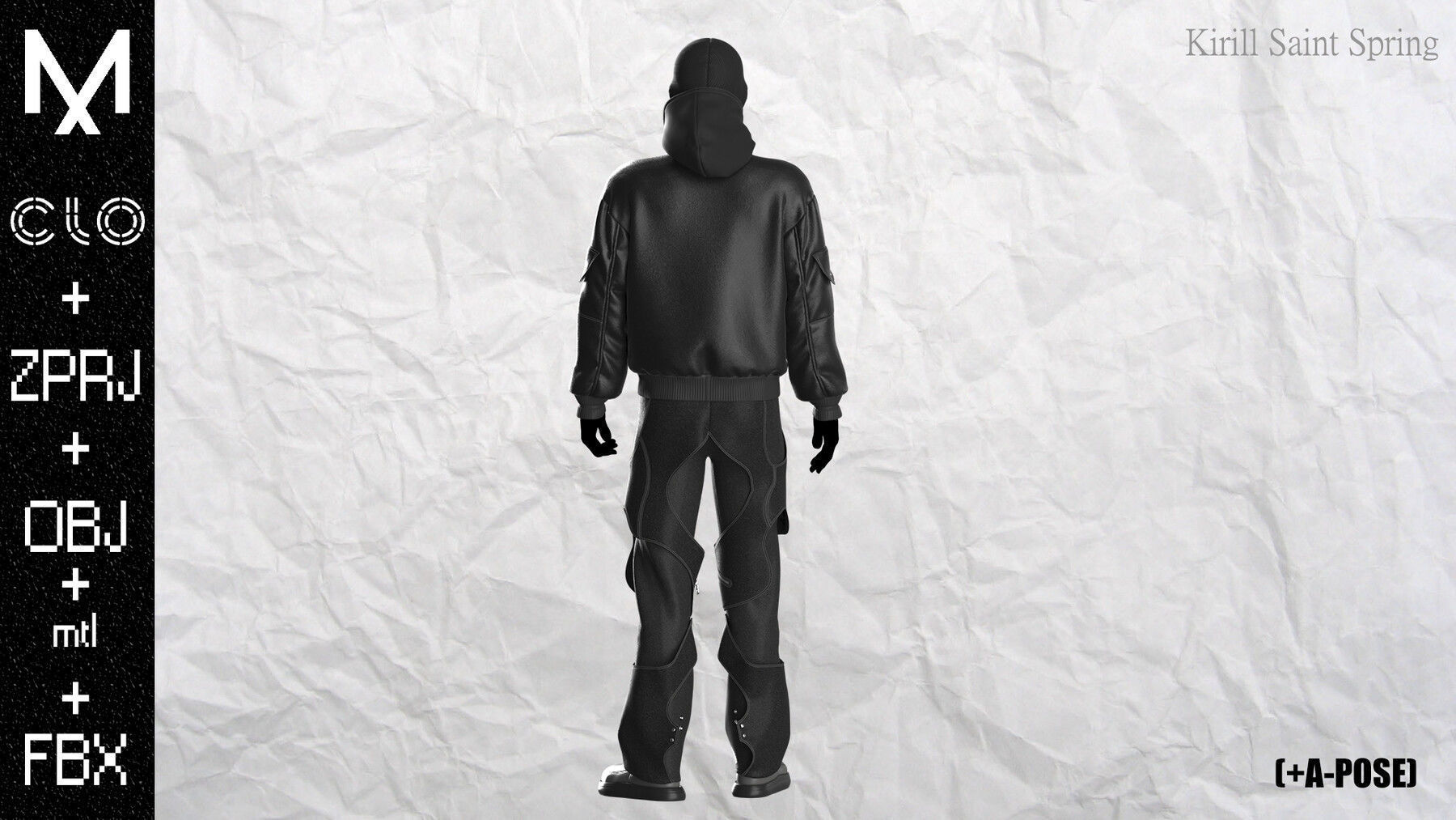 Urban Outfit MaleMarvelous designer Clo3d OBJ mtl FBX ZPRJ 3D model_6