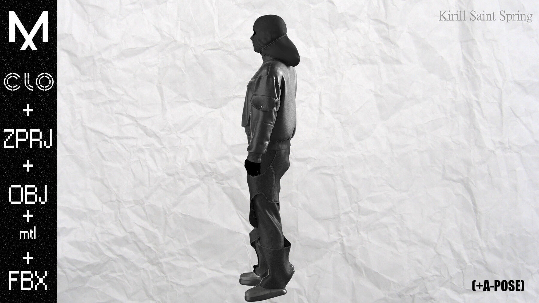 Urban Outfit MaleMarvelous designer Clo3d OBJ mtl FBX ZPRJ 3D model_5