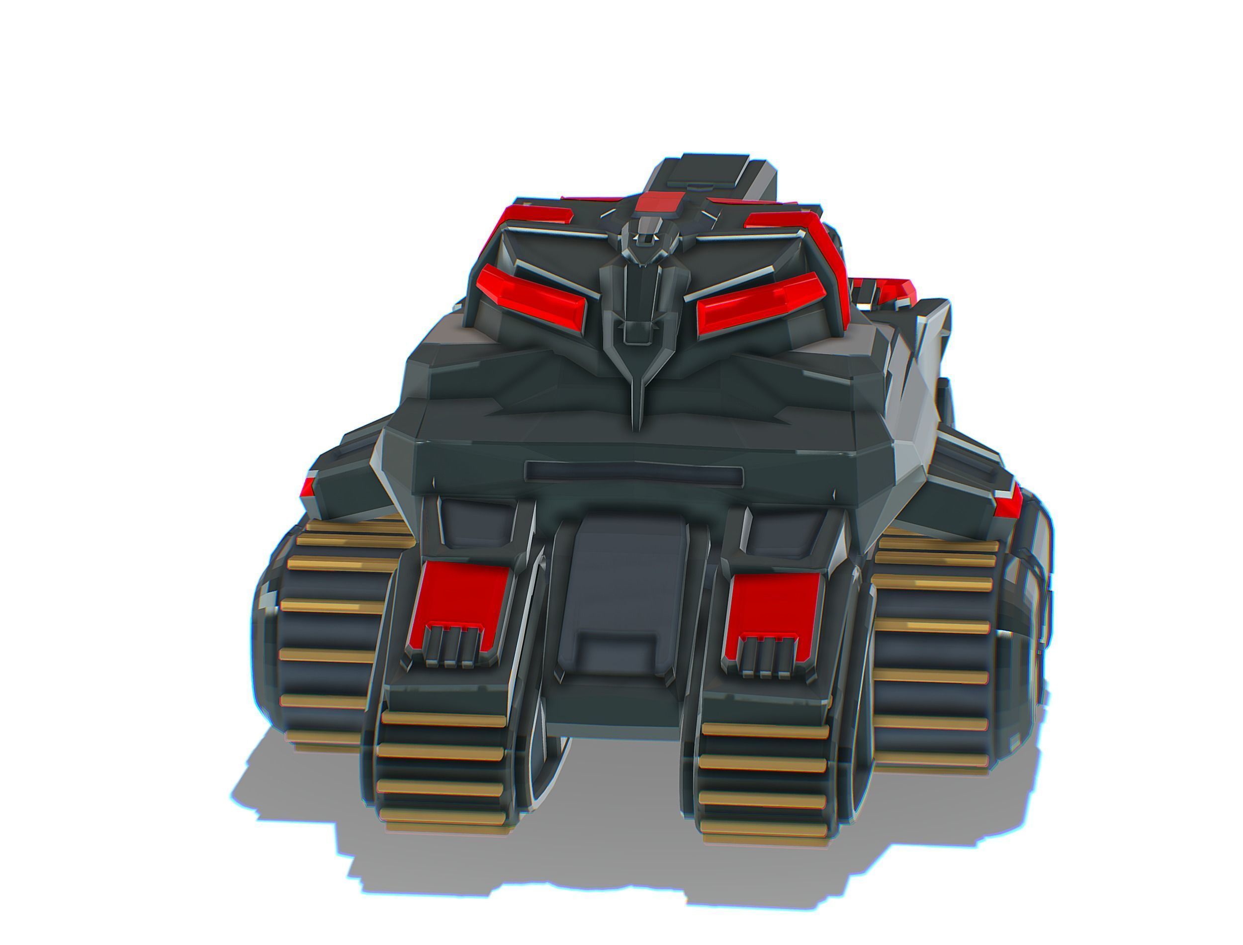 Light Tracked Tank with a Proton Cannon Low-poly 3D model_11