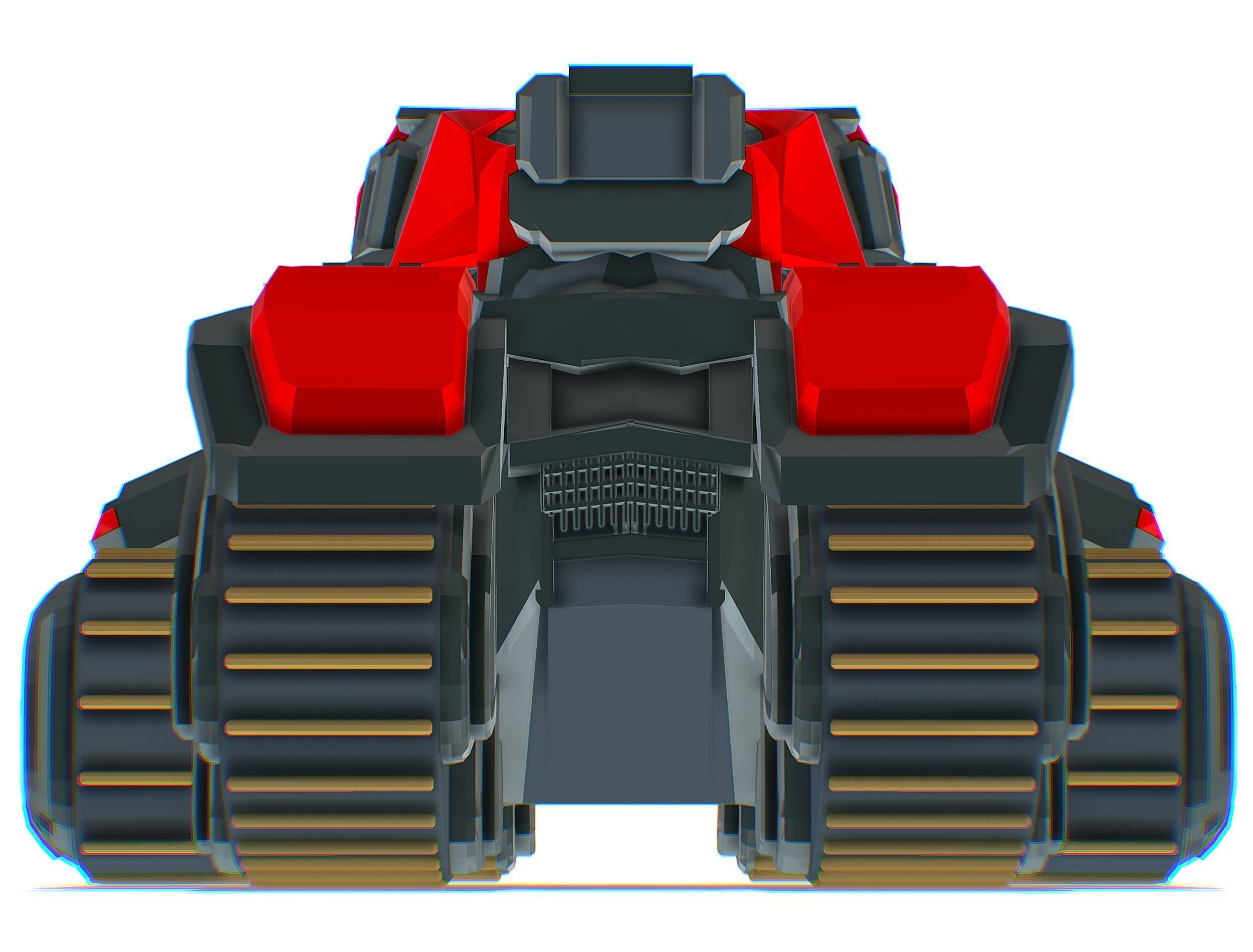 Light Tracked Tank with a Proton Cannon Low-poly 3D model_17