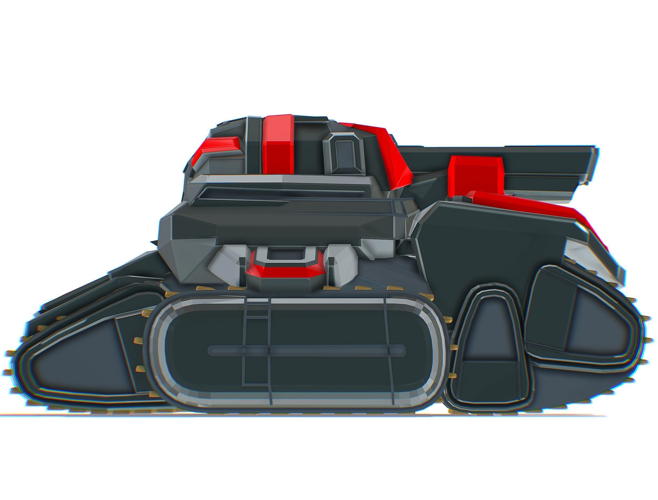 Light Tracked Tank with a Proton Cannon Low-poly 3D model_18