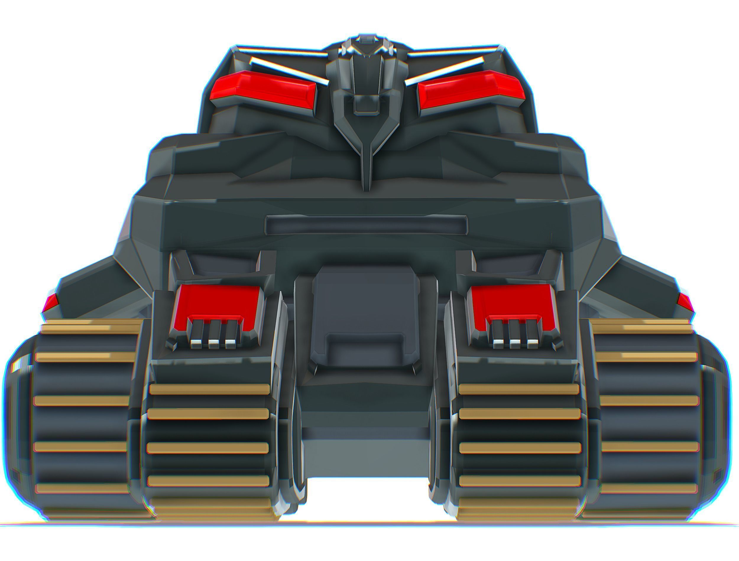 Light Tracked Tank with a Proton Cannon Low-poly 3D model_19