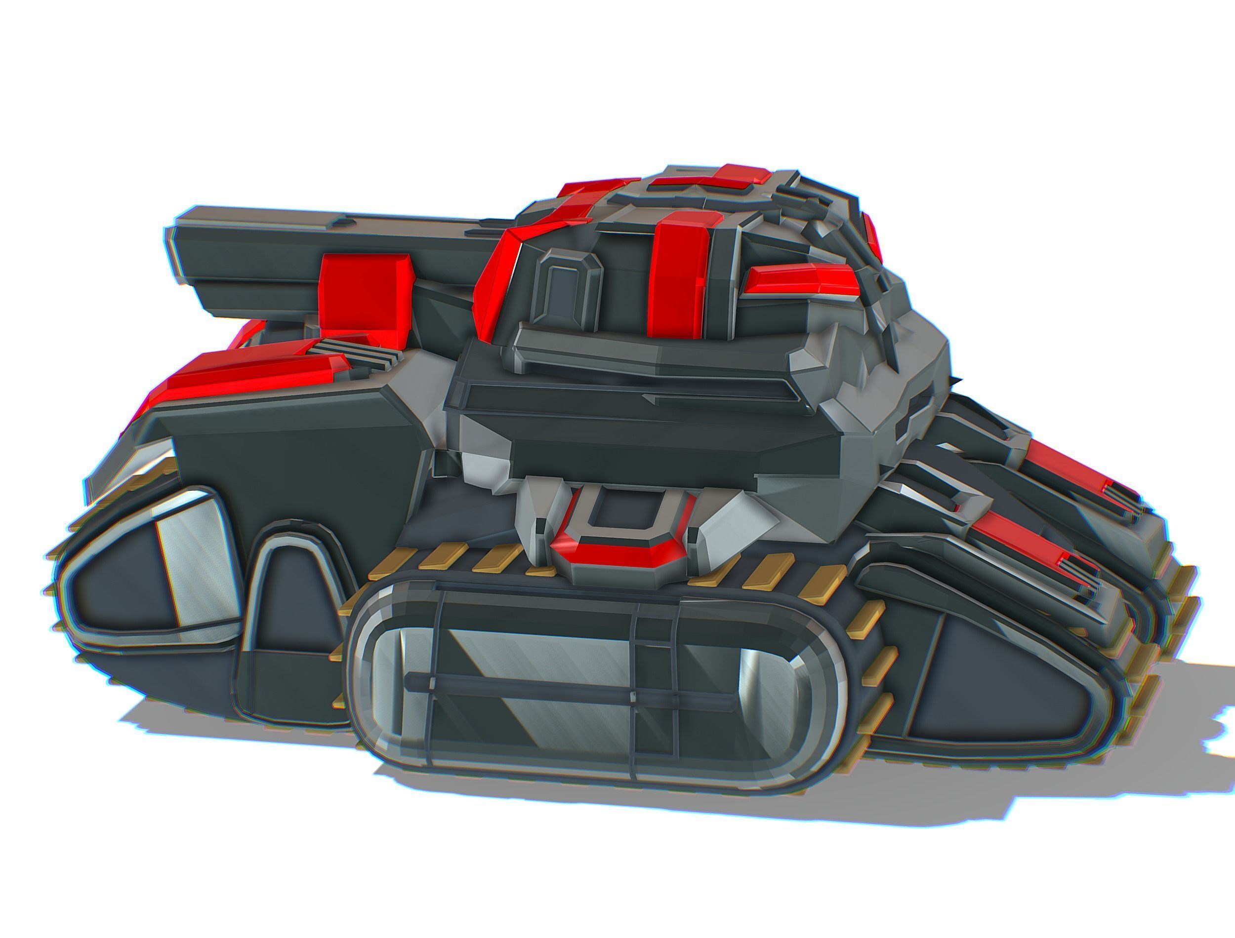 Light Tracked Tank with a Proton Cannon Low-poly 3D model_14