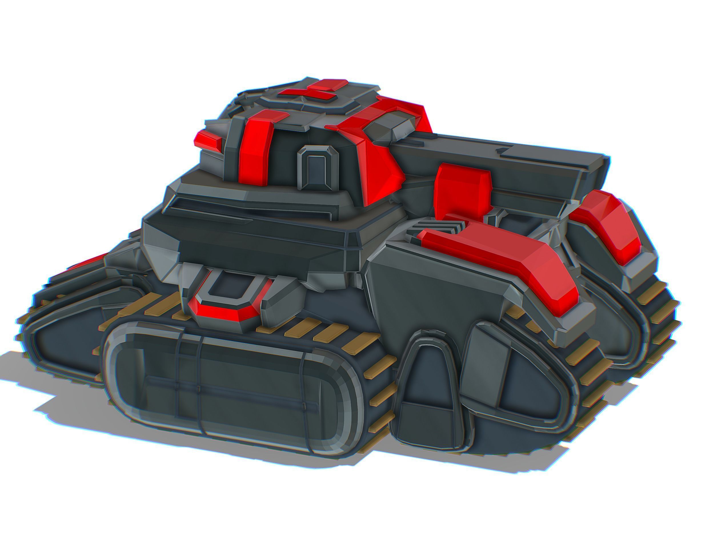 Light Tracked Tank with a Proton Cannon Low-poly 3D model_6