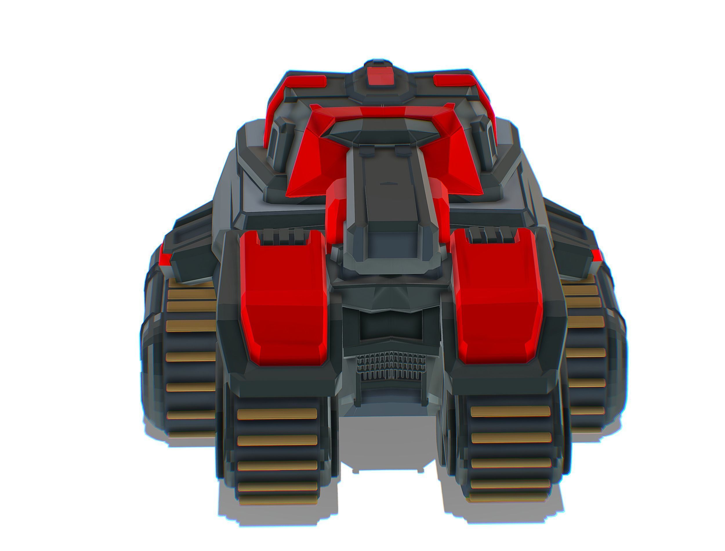 Light Tracked Tank with a Proton Cannon Low-poly 3D model_3