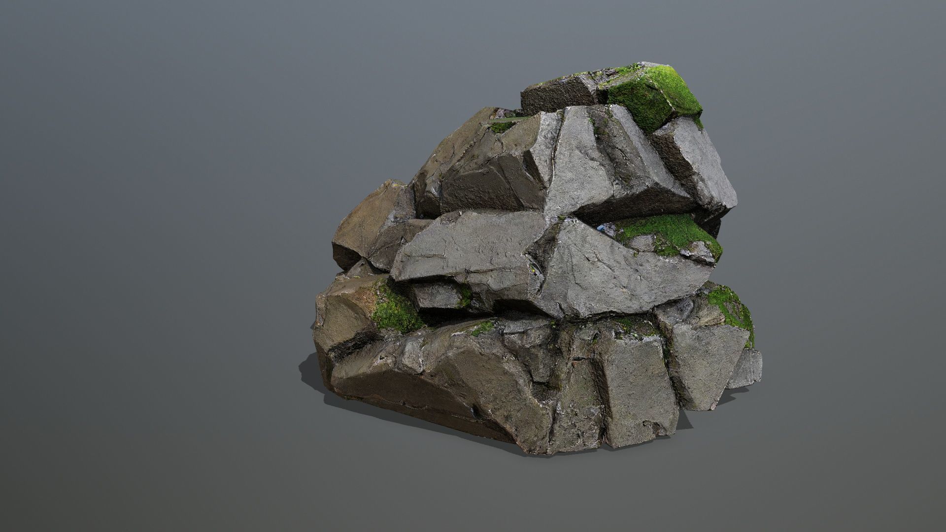 mossy cliff rocks Low-poly 3D model_4