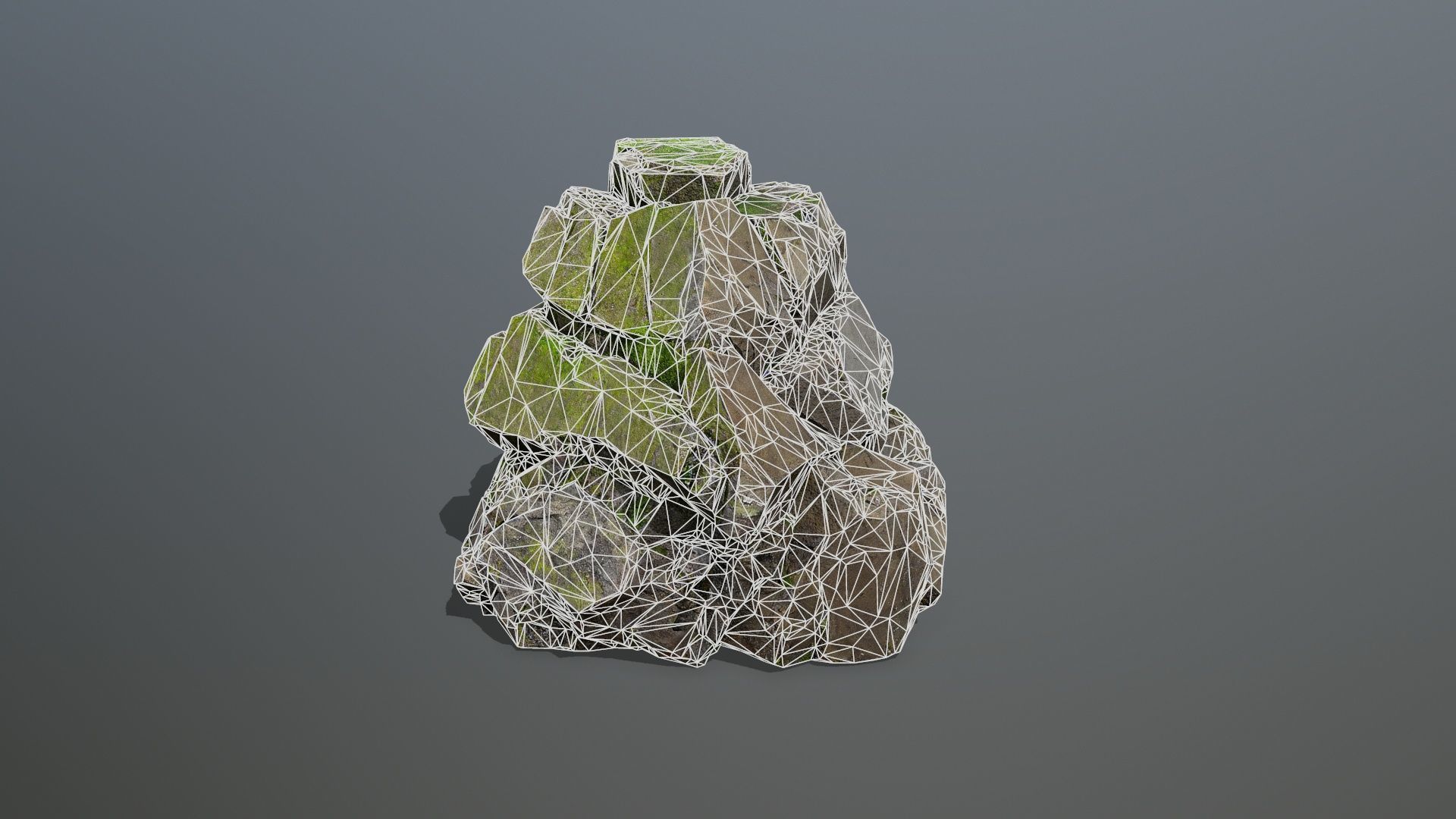 mossy cliff rocks Low-poly 3D model_10