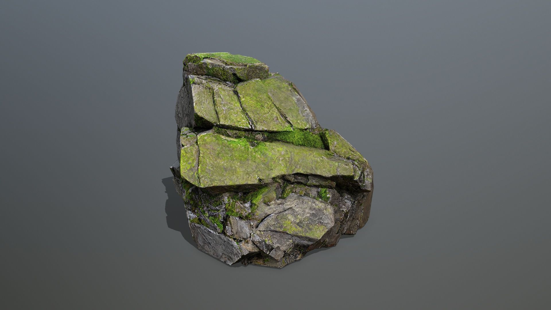 mossy cliff rocks Low-poly 3D model_8