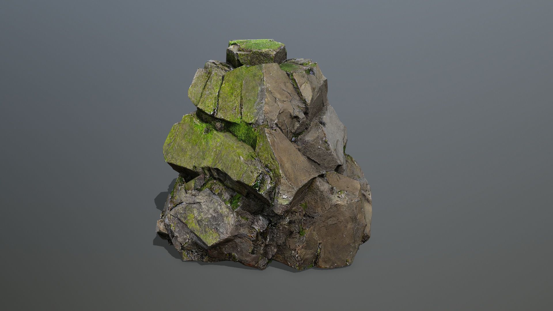 mossy cliff rocks Low-poly 3D model_2