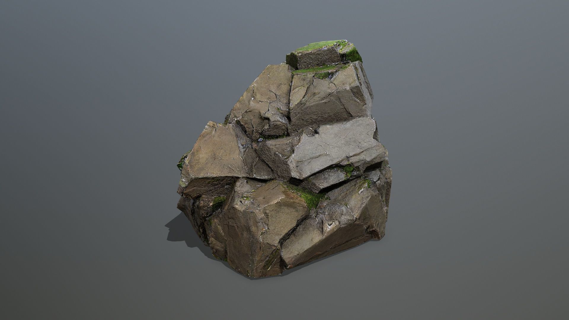 mossy cliff rocks Low-poly 3D model_3