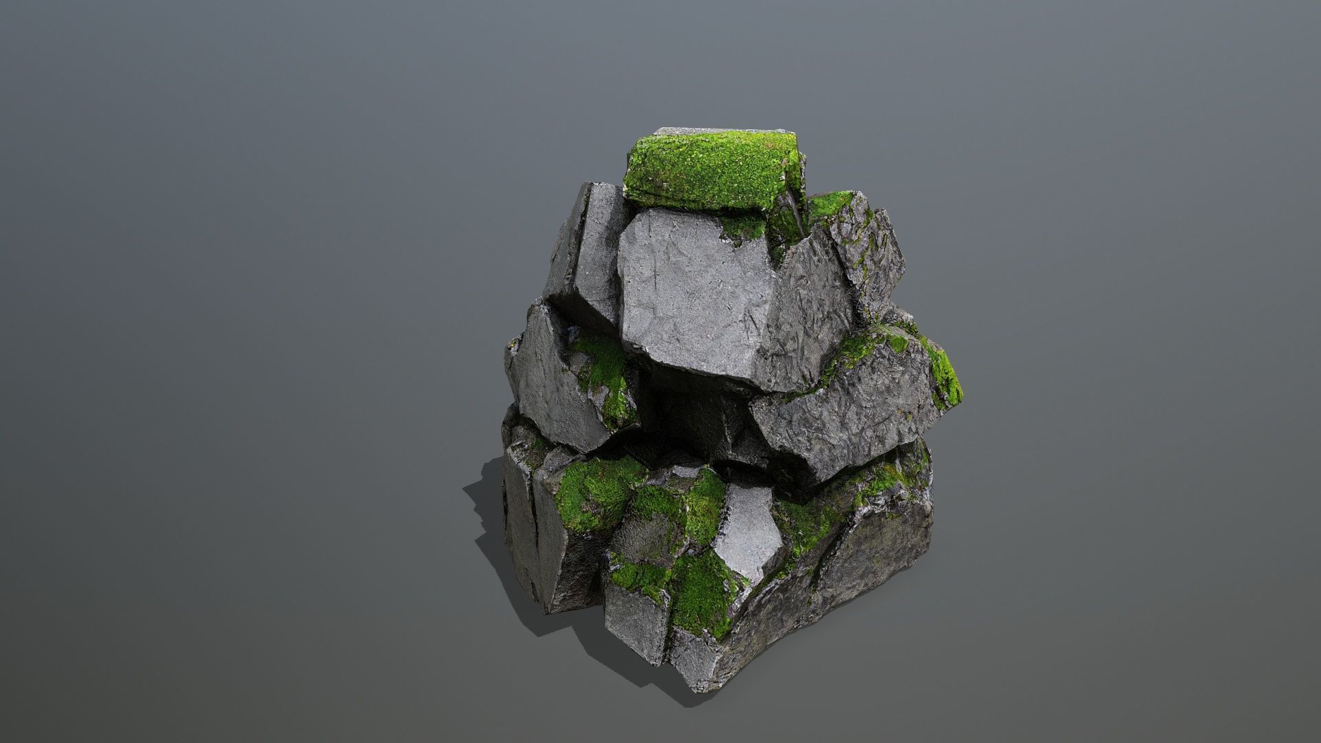 mossy cliff rocks Low-poly 3D model_6