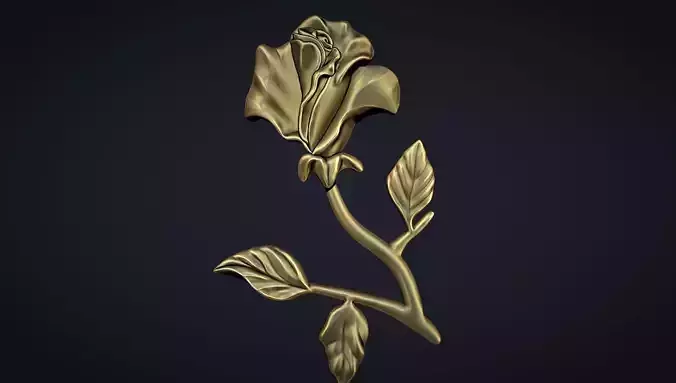 Rose bas relief 3D print model