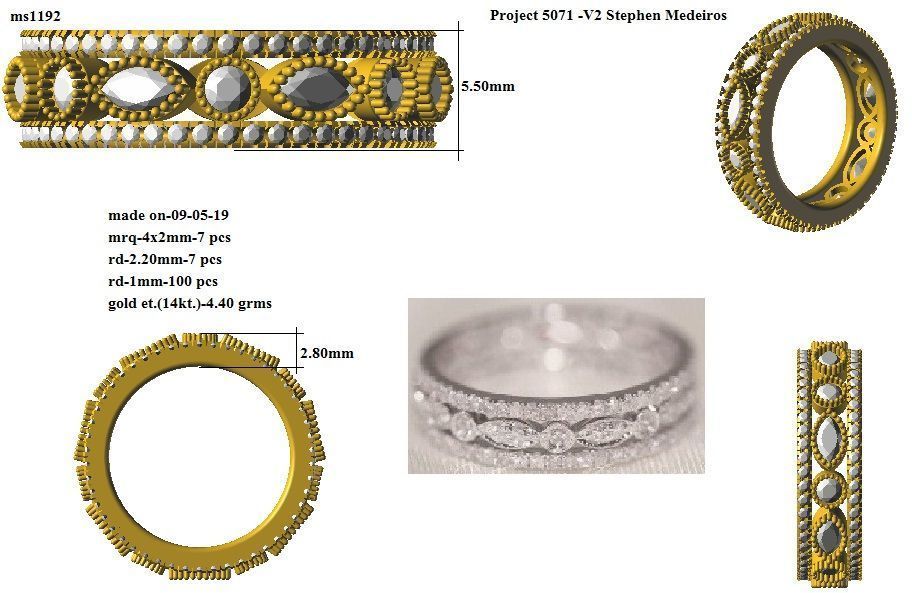 Diamond Ring for Her 3D print model_5
