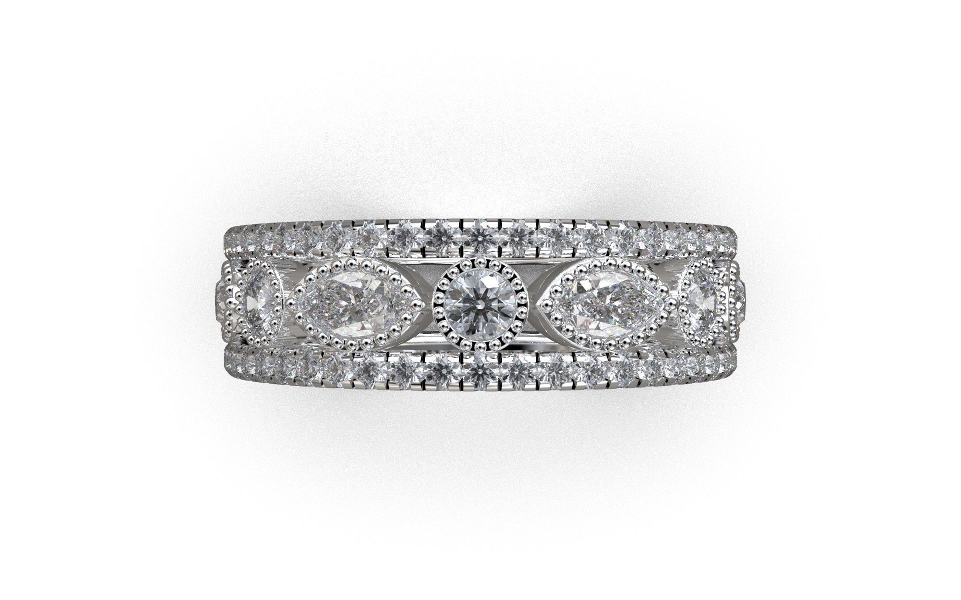 Diamond Ring for Her 3D print model_4