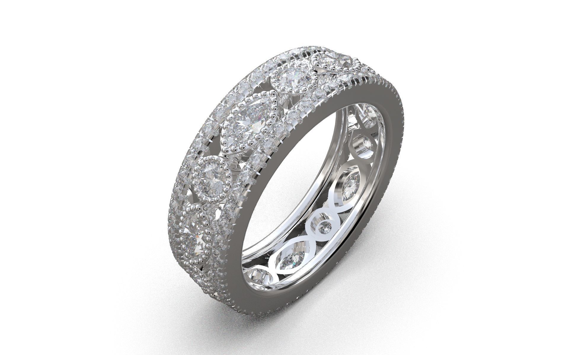 Diamond Ring for Her 3D print model_1