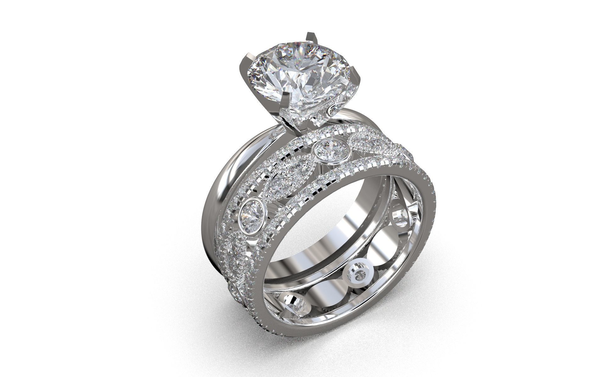 Engagement Diamond Rings 3D print model_2