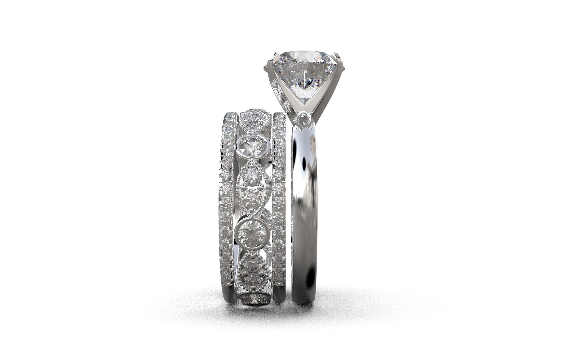 Engagement Diamond Rings 3D print model_4