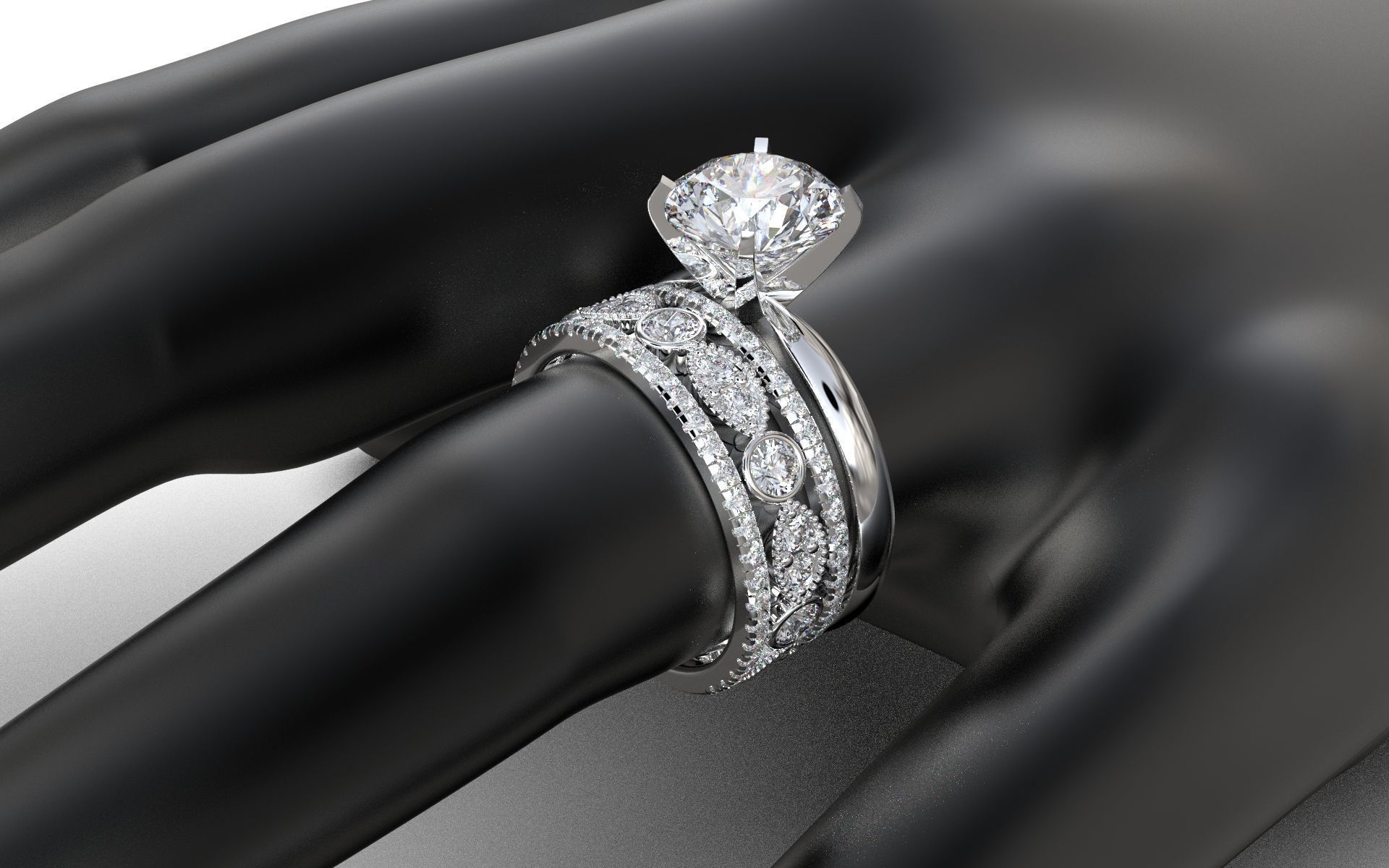 Engagement Diamond Rings 3D print model_1