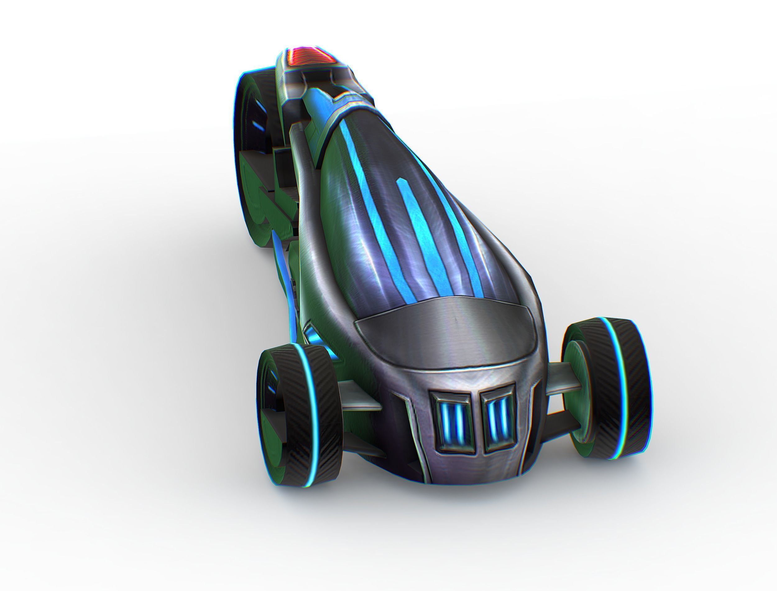 Cartoon Toy AR Racing Car Low-poly 3D model_5
