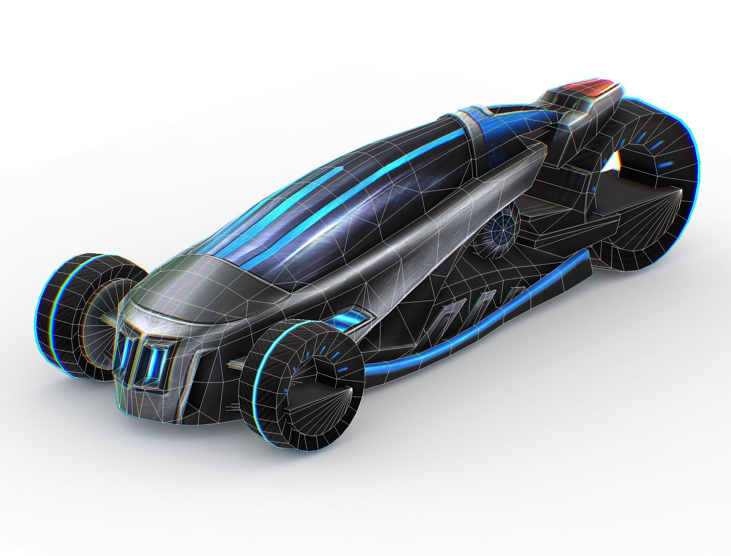 Cartoon Toy AR Racing Car Low-poly 3D model_29