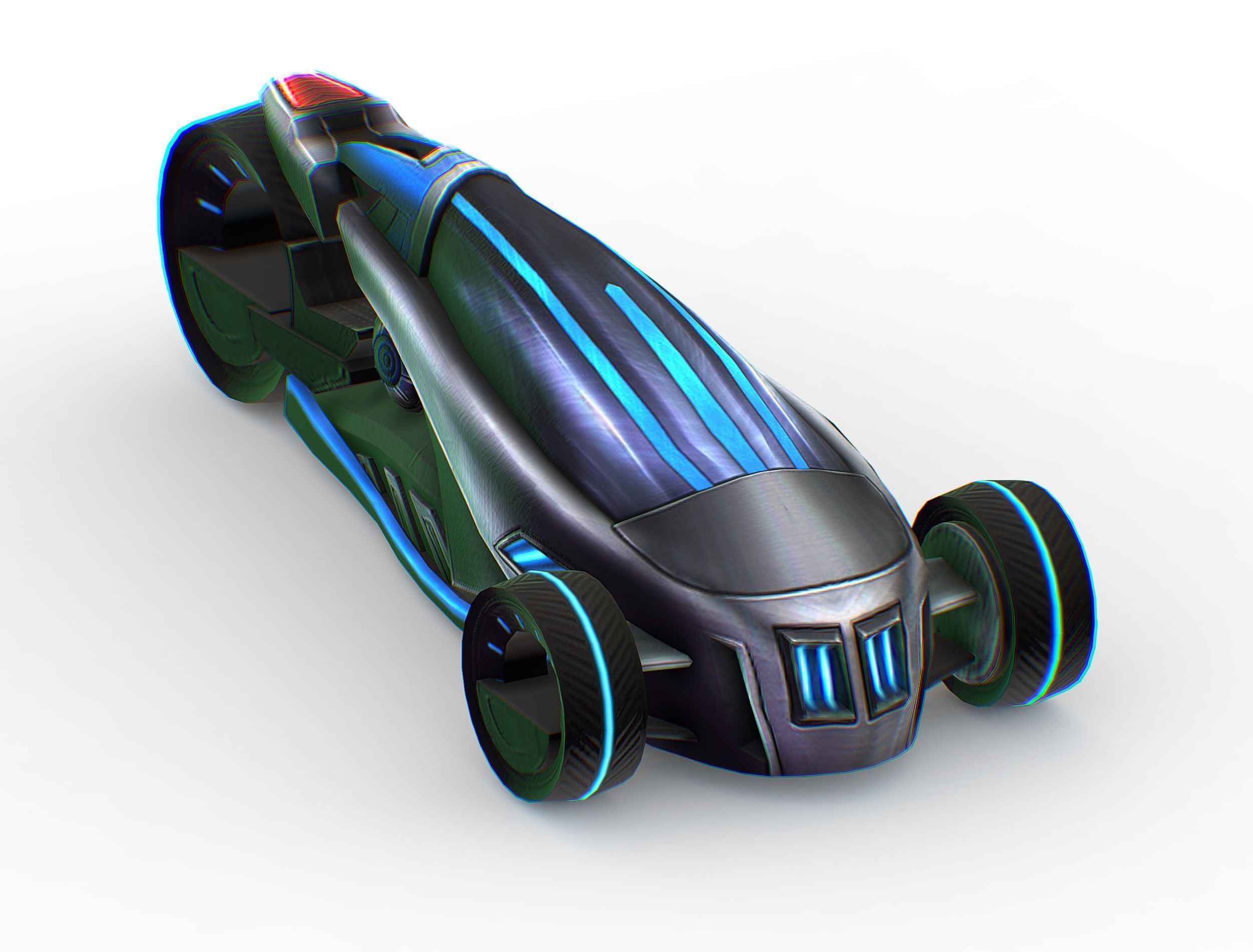 Cartoon Toy AR Racing Car Low-poly 3D model_6