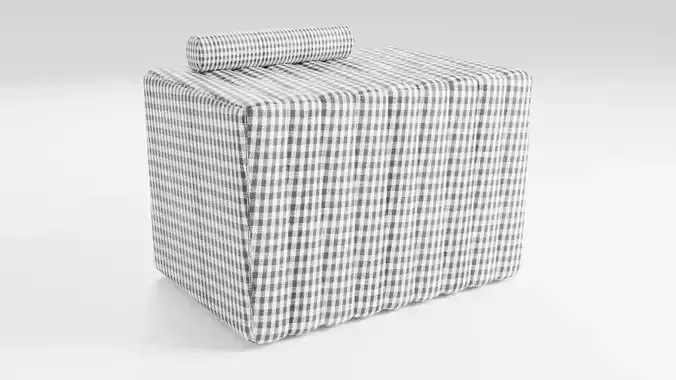 Stylish sofa with checkered texture in a minimalist style