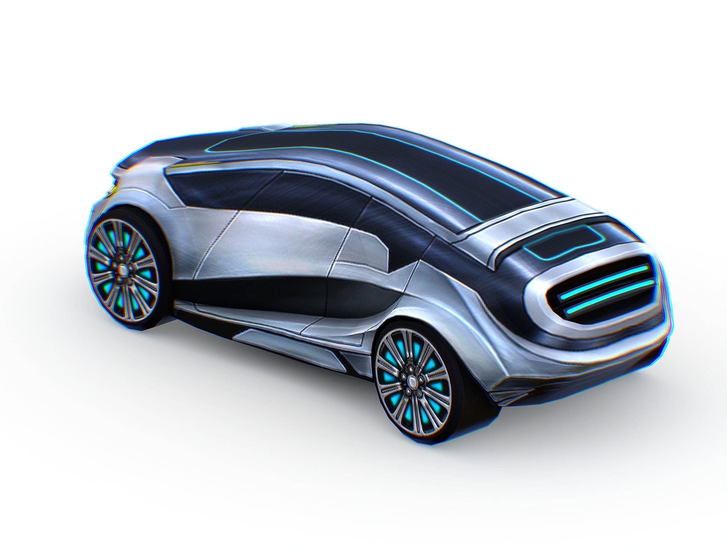 Cartoon Toy AR Racing Car Low-poly 3D model_19