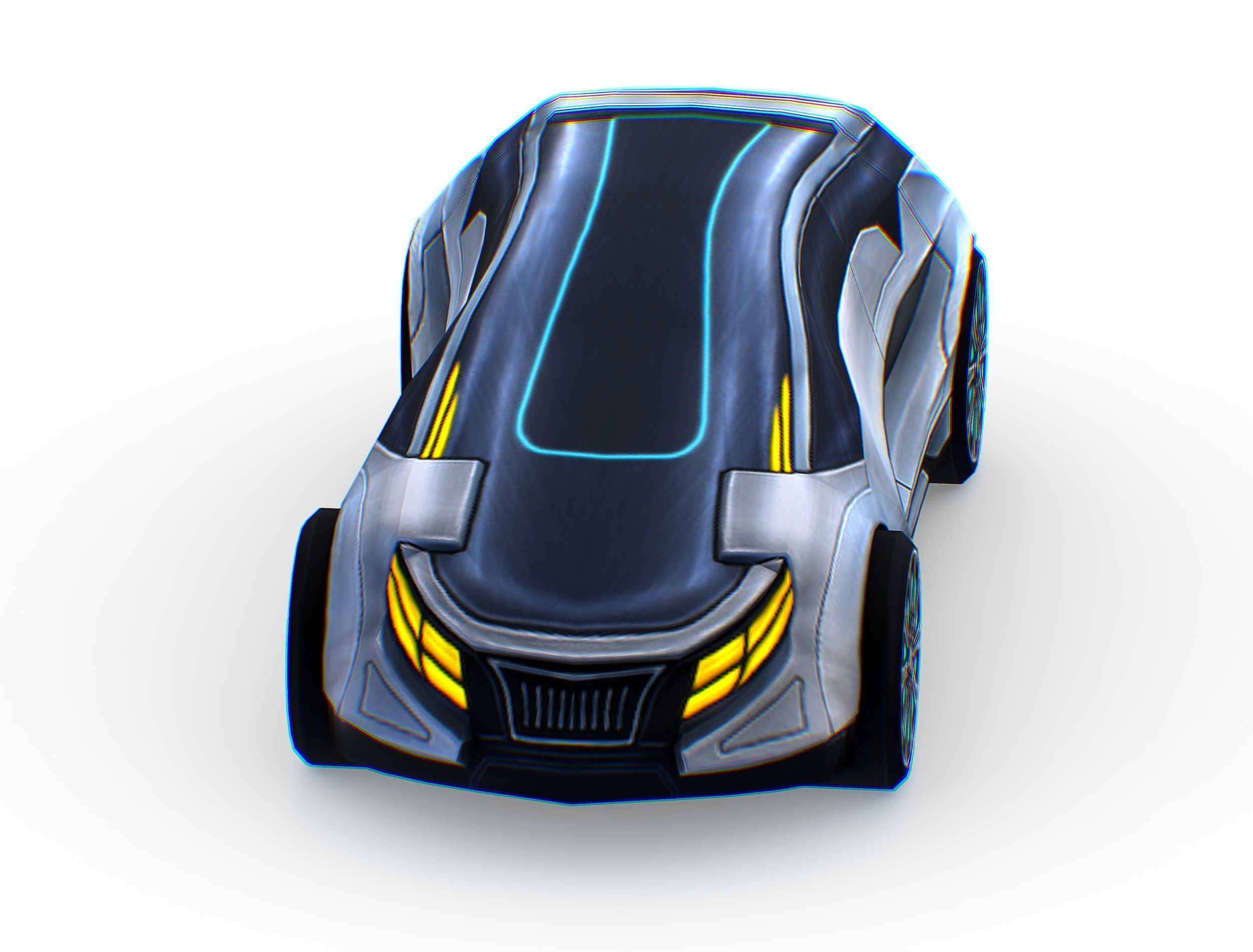 Cartoon Toy AR Racing Car Low-poly 3D model_4