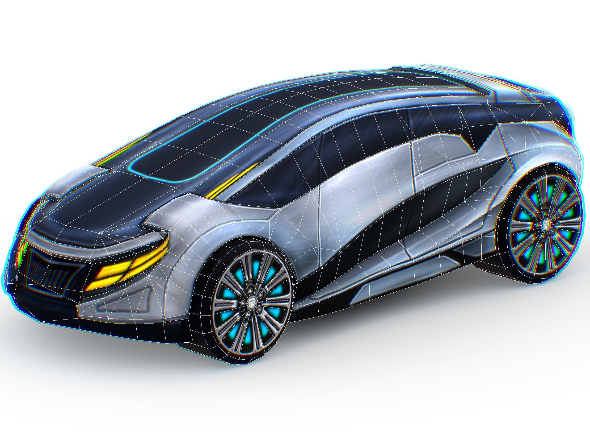 Cartoon Toy AR Racing Car Low-poly 3D model_31