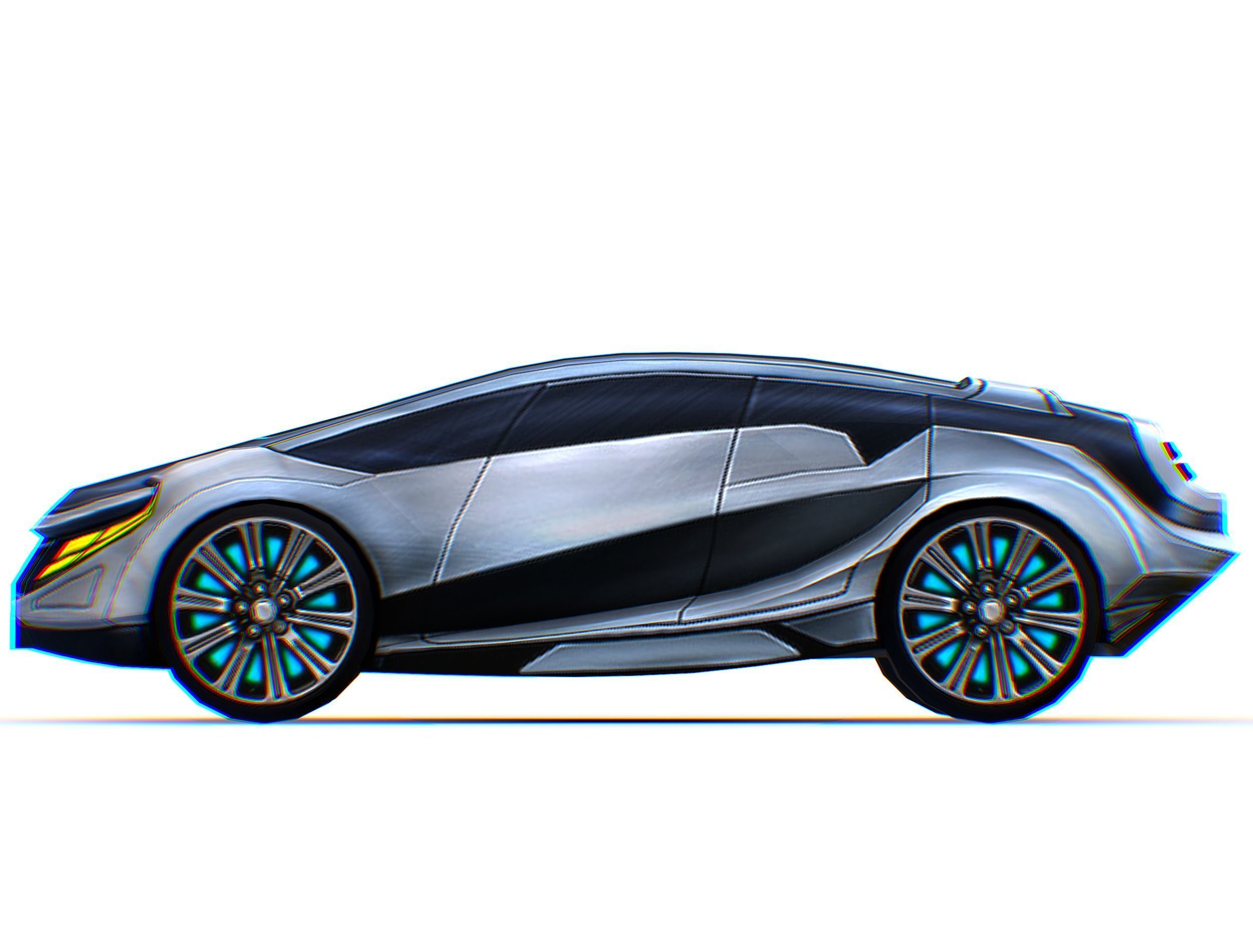 Cartoon Toy AR Racing Car Low-poly 3D model_23